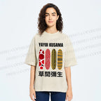 Unisex Yayoi Kusama Polka Dots Printed Washed Tee