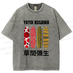 Unisex Yayoi Kusama Polka Dots Printed Washed Tee