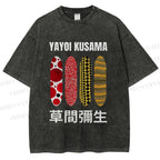 Unisex Yayoi Kusama Polka Dots Printed Washed Tee