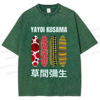 Unisex Yayoi Kusama Polka Dots Printed Washed Tee