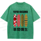 Unisex Yayoi Kusama Polka Dots Printed Washed Tee