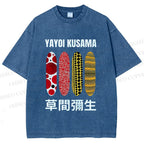 Unisex Yayoi Kusama Polka Dots Printed Washed Tee