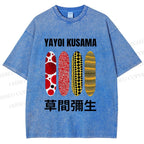 Unisex Yayoi Kusama Polka Dots Printed Washed Tee