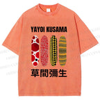 Unisex Yayoi Kusama Polka Dots Printed Washed Tee