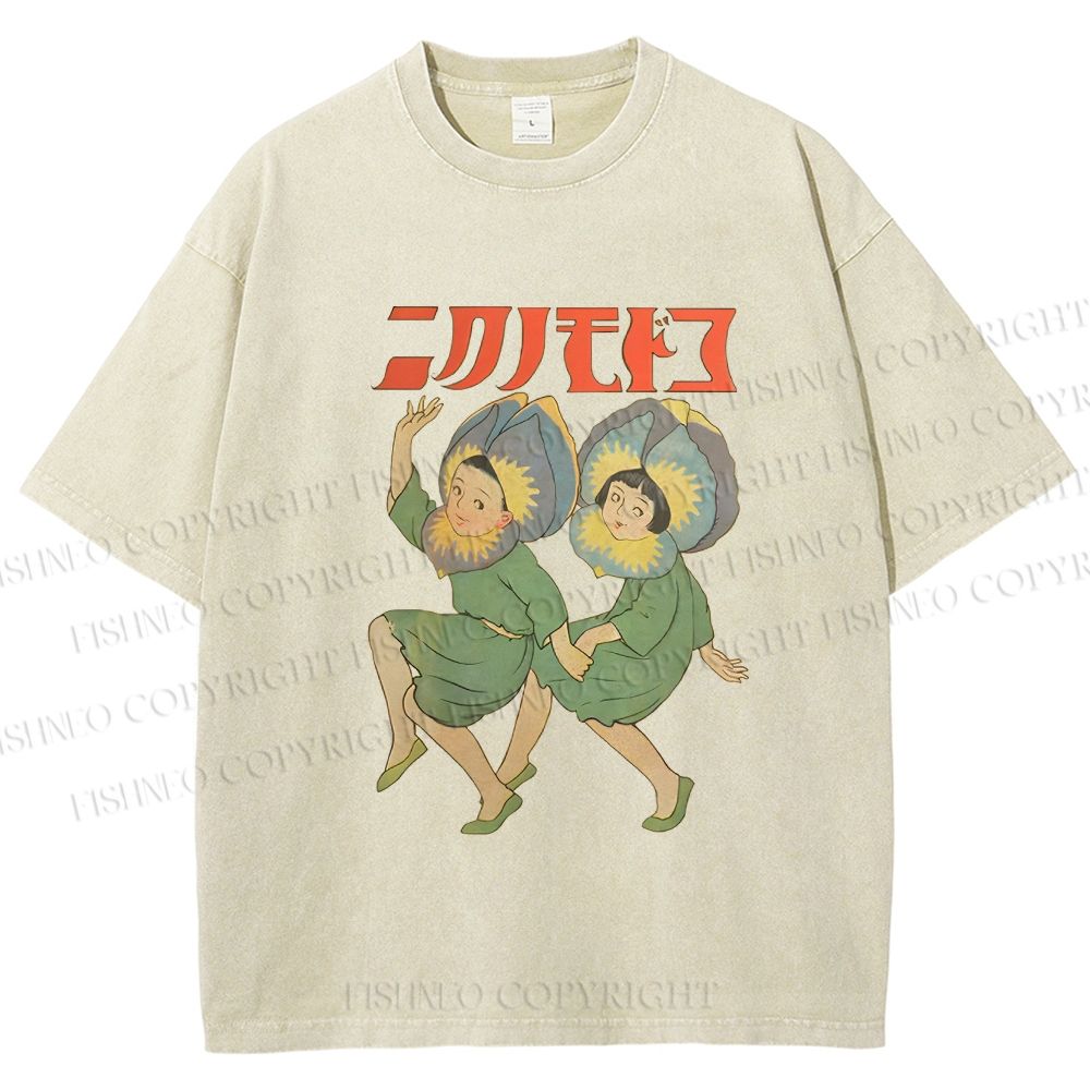 Unisex Dancing Girls Printed Washed Tee
