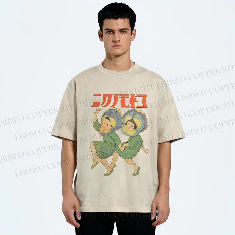 Unisex Dancing Girls Printed Washed Tee