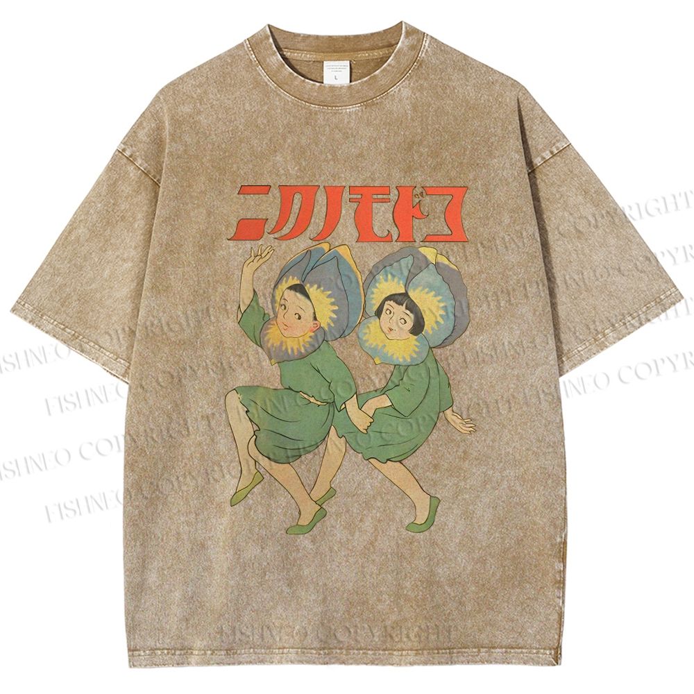 Unisex Dancing Girls Printed Washed Tee