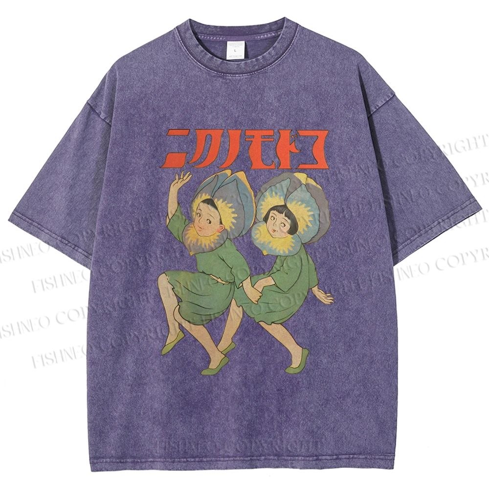 Unisex Dancing Girls Printed Washed Tee