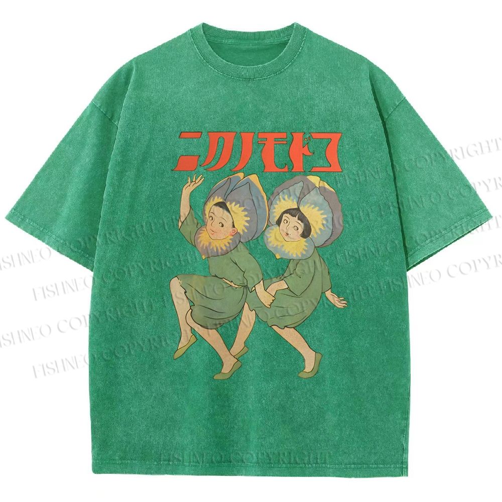 Unisex Dancing Girls Printed Washed Tee
