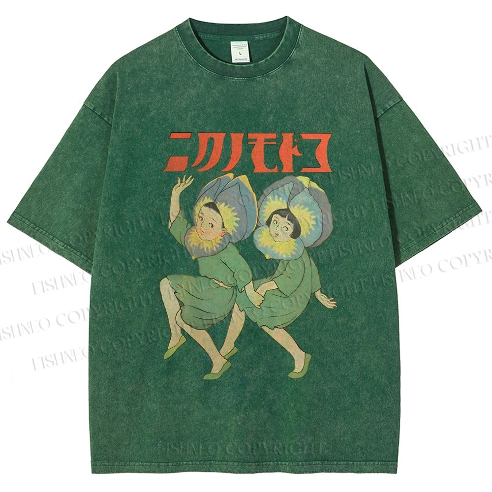Unisex Dancing Girls Printed Washed Tee