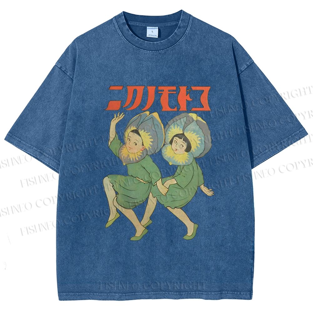 Unisex Dancing Girls Printed Washed Tee