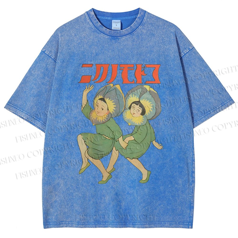 Unisex Dancing Girls Printed Washed Tee
