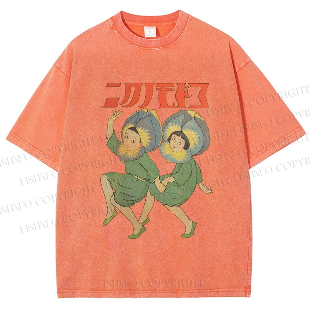 Unisex Dancing Girls Printed Washed Tee