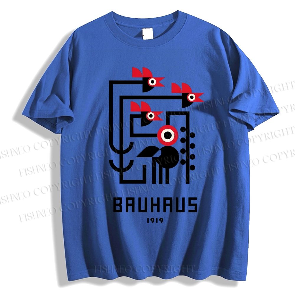 Unisex Classic Cotton Bauhaus Geometric Bird Printed T-shirt