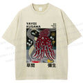 Unisex Yayoi Kusama Octopus Printed Washed Tee