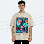 Unisex Yayoi Kusama Jellyfish Printed Washed Tee