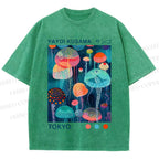 Unisex Yayoi Kusama Jellyfish Printed Washed Tee