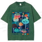 Unisex Yayoi Kusama Jellyfish Printed Washed Tee