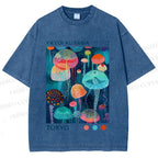 Unisex Yayoi Kusama Jellyfish Printed Washed Tee