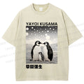 Unisex Yayoi Kusama Penguin Printed Washed Tee