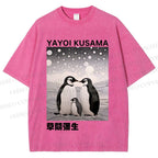 Unisex Yayoi Kusama Penguin Printed Washed Tee