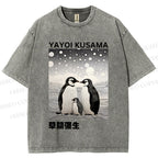 Unisex Yayoi Kusama Penguin Printed Washed Tee