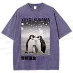 Unisex Yayoi Kusama Penguin Printed Washed Tee