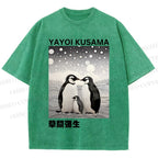 Unisex Yayoi Kusama Penguin Printed Washed Tee