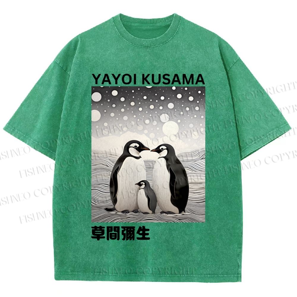 Unisex Yayoi Kusama Penguin Printed Washed Tee