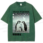 Unisex Yayoi Kusama Penguin Printed Washed Tee