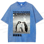 Unisex Yayoi Kusama Penguin Printed Washed Tee