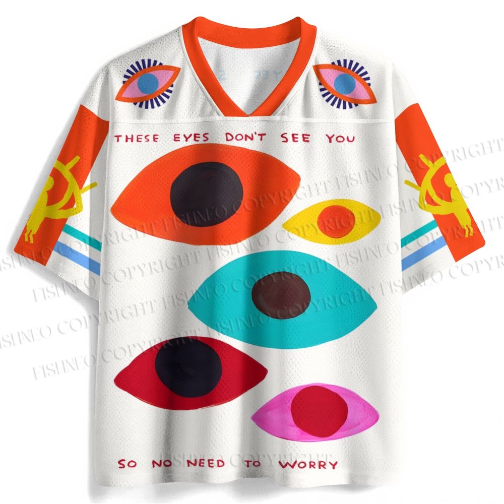 Cartoon Art Eyes Printed Jersey Shirts