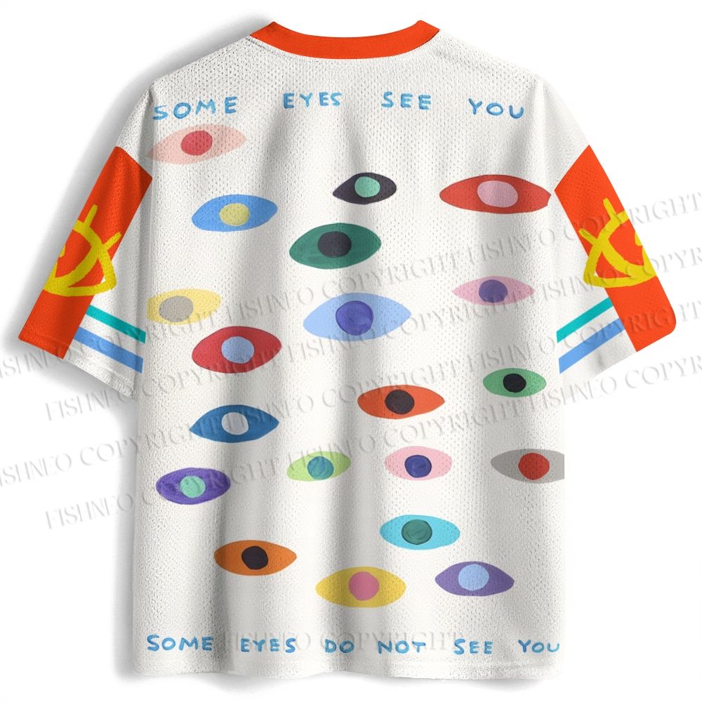 Cartoon Art Eyes Printed Jersey Shirts