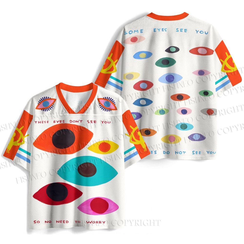 Cartoon Art Eyes Printed Jersey Shirts