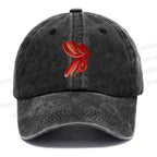 Unisex Vintage Calligraphy Art Chicken Printed Casual Washed Cap