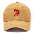 Unisex Vintage Calligraphy Art Chicken Printed Casual Washed Cap