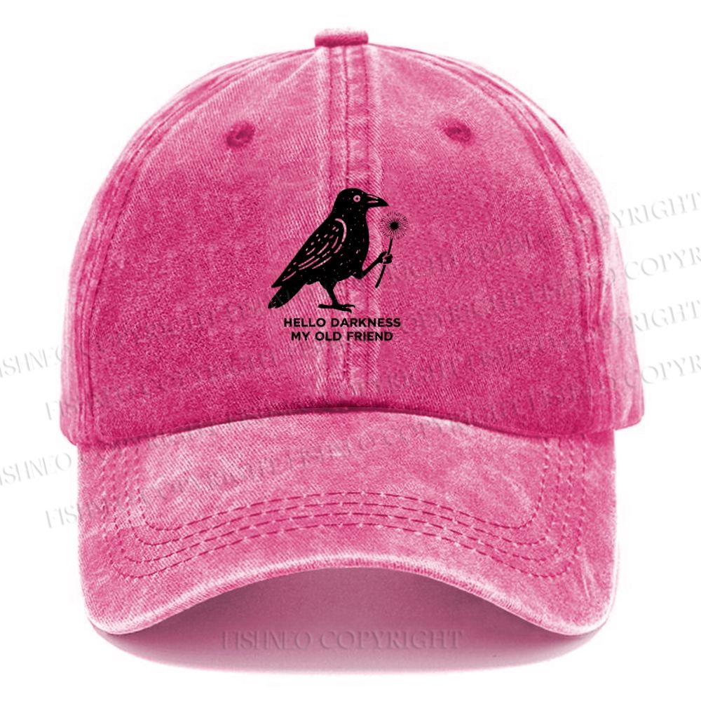 Unisex Vintage My Old Friend The Crow Printed Casual Washed Cap
