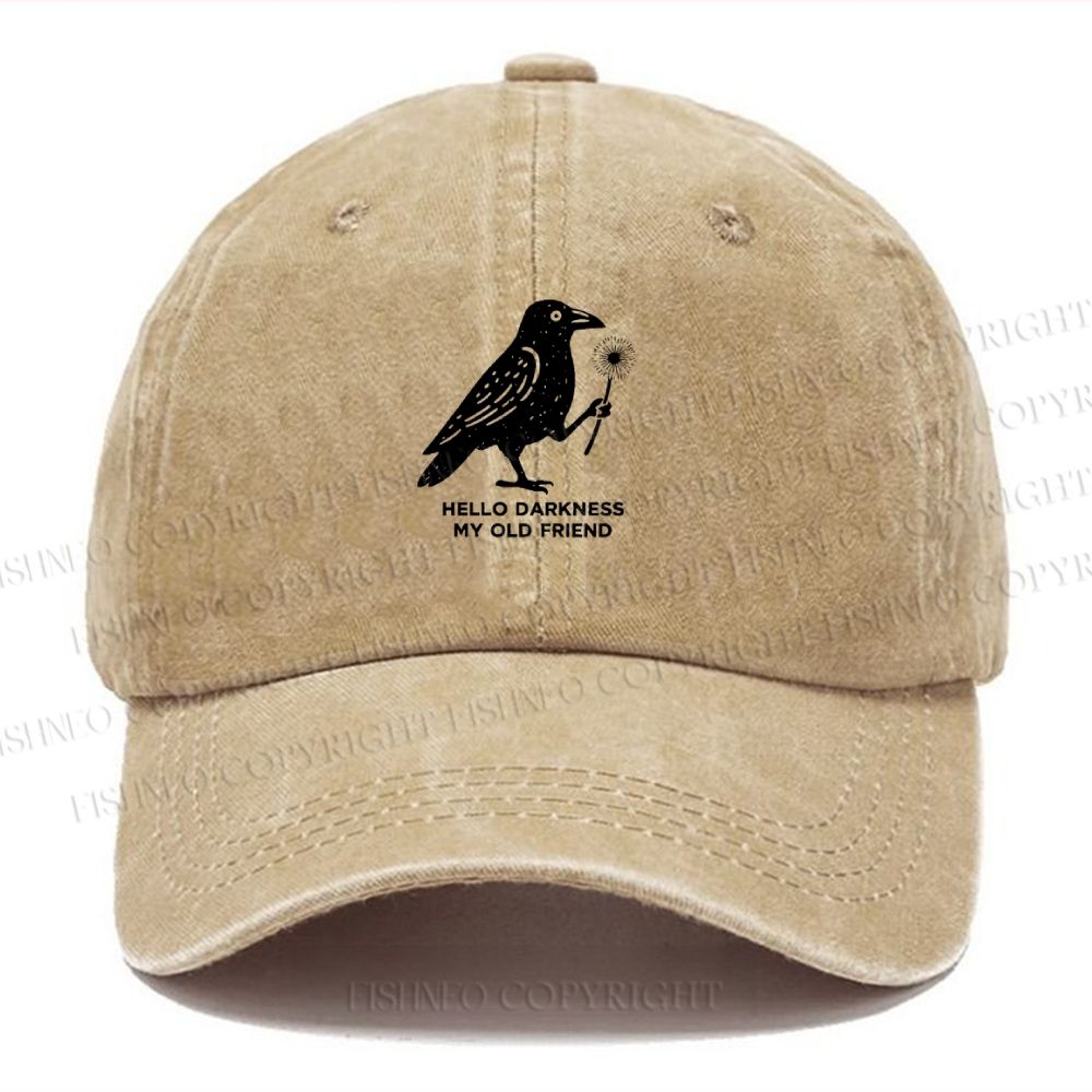 Unisex Vintage My Old Friend The Crow Printed Casual Washed Cap