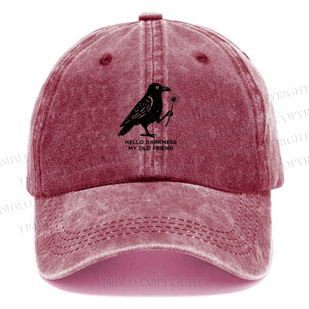 Unisex Vintage My Old Friend The Crow Printed Casual Washed Cap