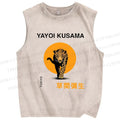 Unisex Yayoi Kusama Leopard Printed Washed Tank Top