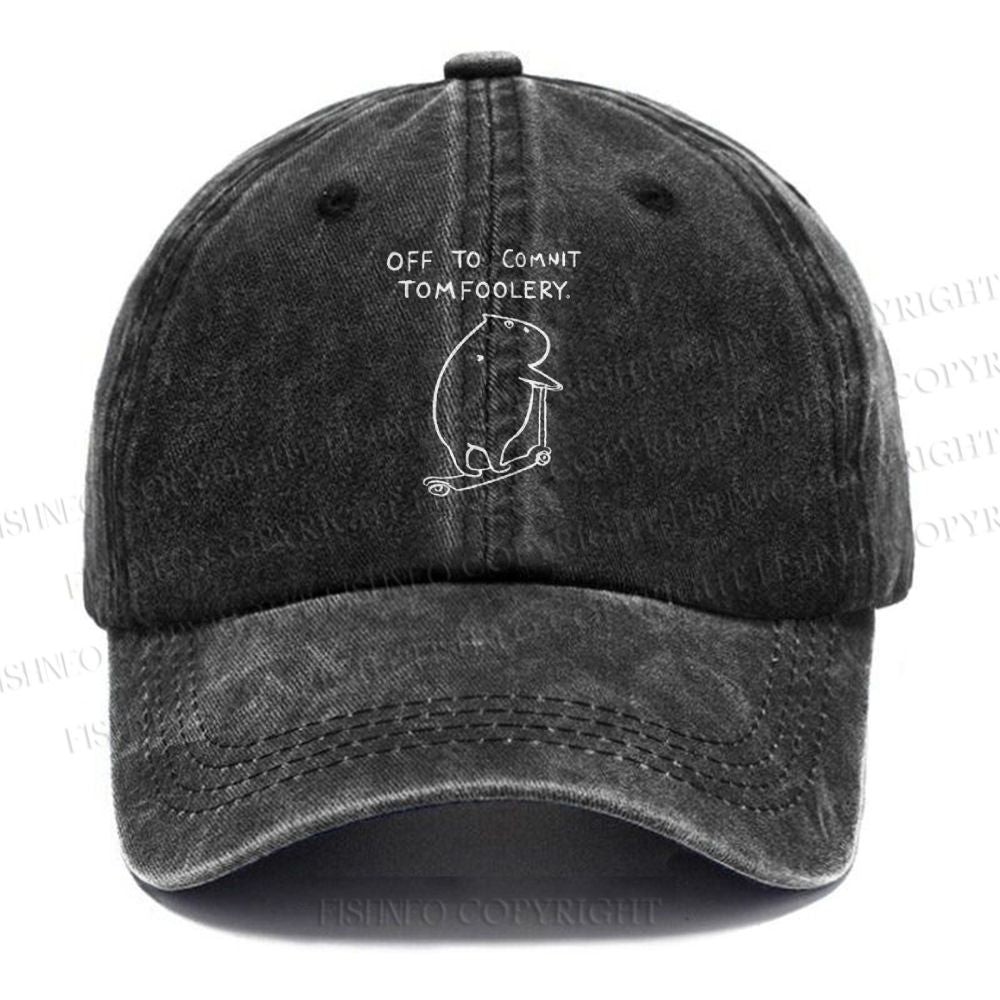 Unisex Vintage Capybara Is Ready To Do Something Bad Printed Casual Washed Cap