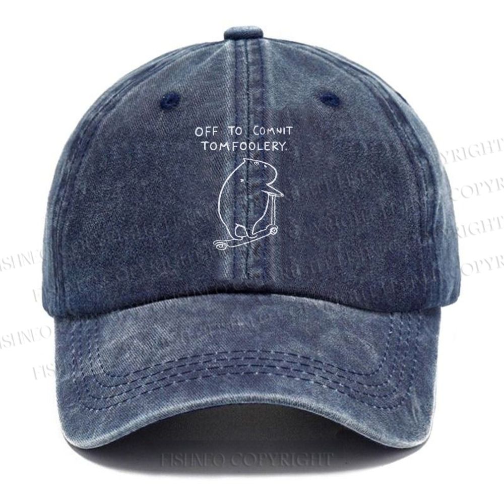 Unisex Vintage Capybara Is Ready To Do Something Bad Printed Casual Washed Cap