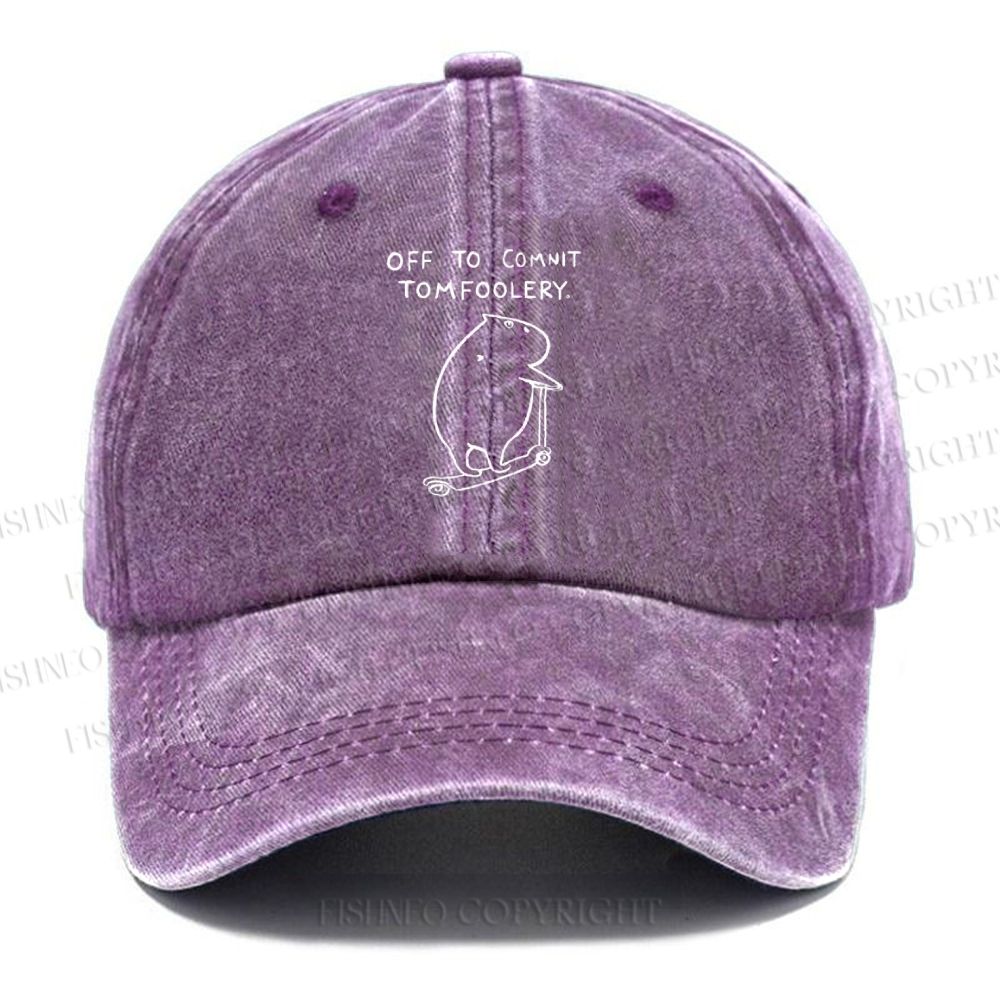 Unisex Vintage Capybara Is Ready To Do Something Bad Printed Casual Washed Cap