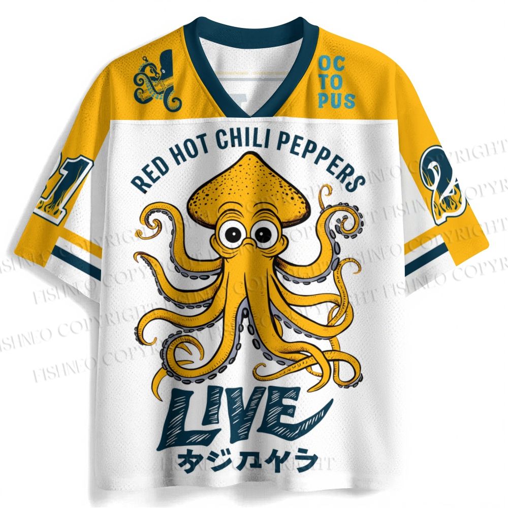 Japanese Cartoon Octopus Printed Jersey Shirts
