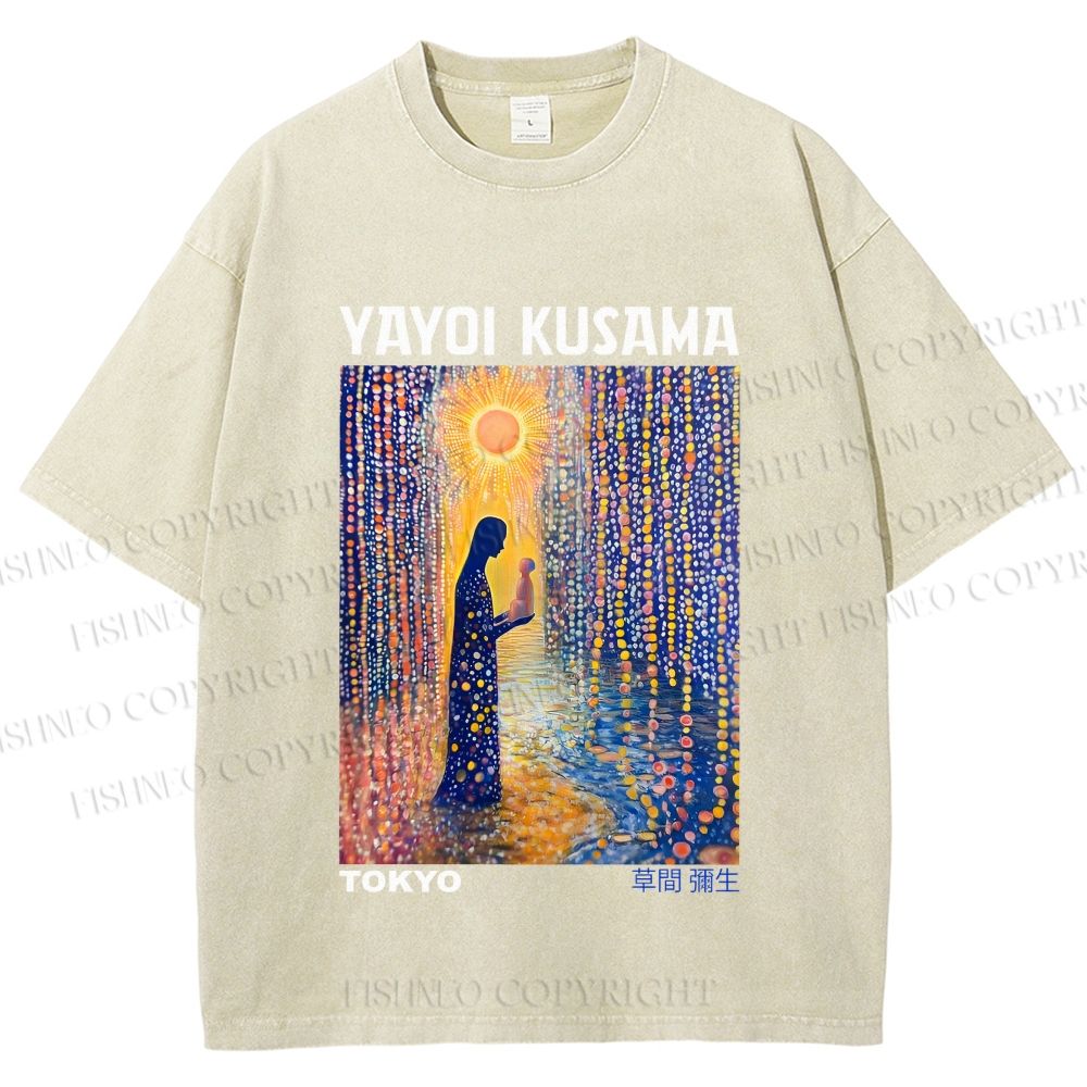 Unisex Yayoi Kusama The Birth of Life Printed Washed Tee