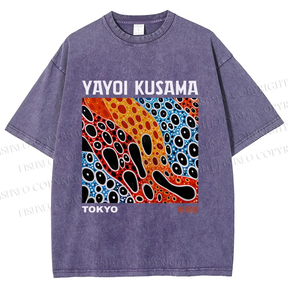 Unisex Yayoi Kusama Infinite Love Printed Washed Tee