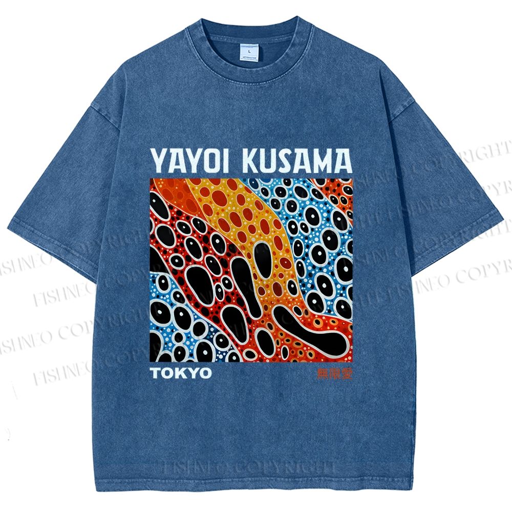 Unisex Yayoi Kusama Infinite Love Printed Washed Tee