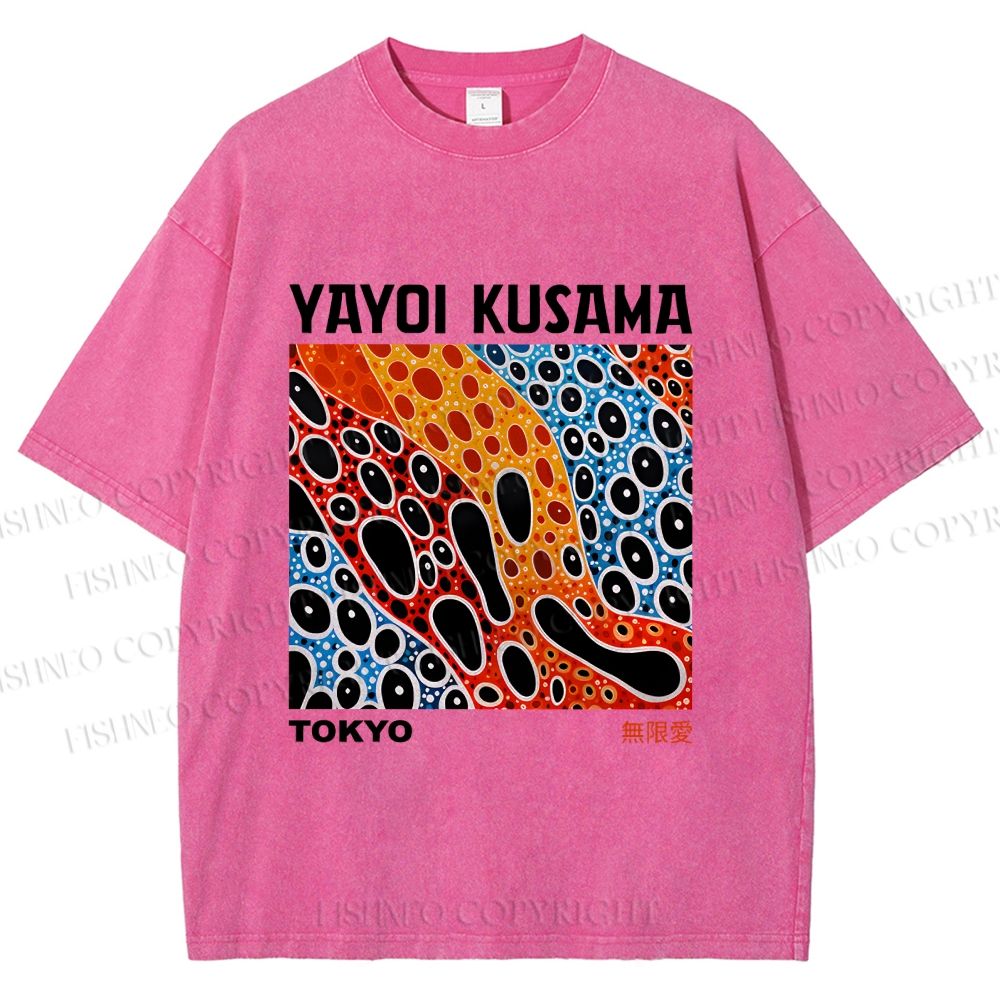 Unisex Yayoi Kusama Infinite Love Printed Washed Tee