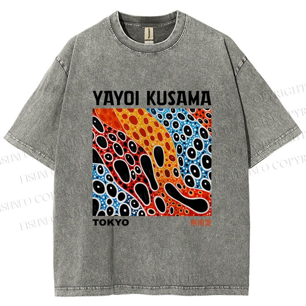 Unisex Yayoi Kusama Infinite Love Printed Washed Tee