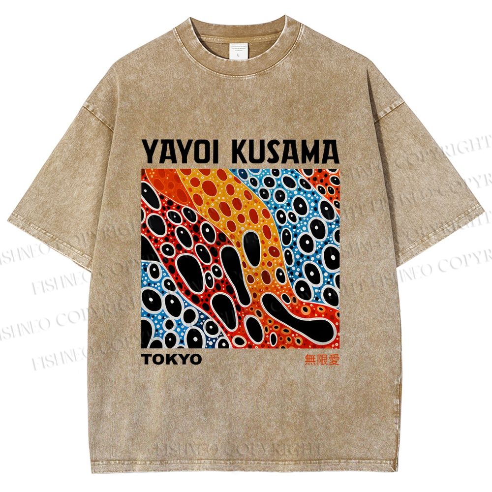 Unisex Yayoi Kusama Infinite Love Printed Washed Tee